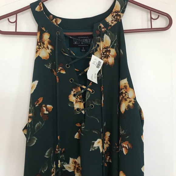 Sweet Wanderer / Blu Pepper Green Floral Dress - Picture 6 of 8